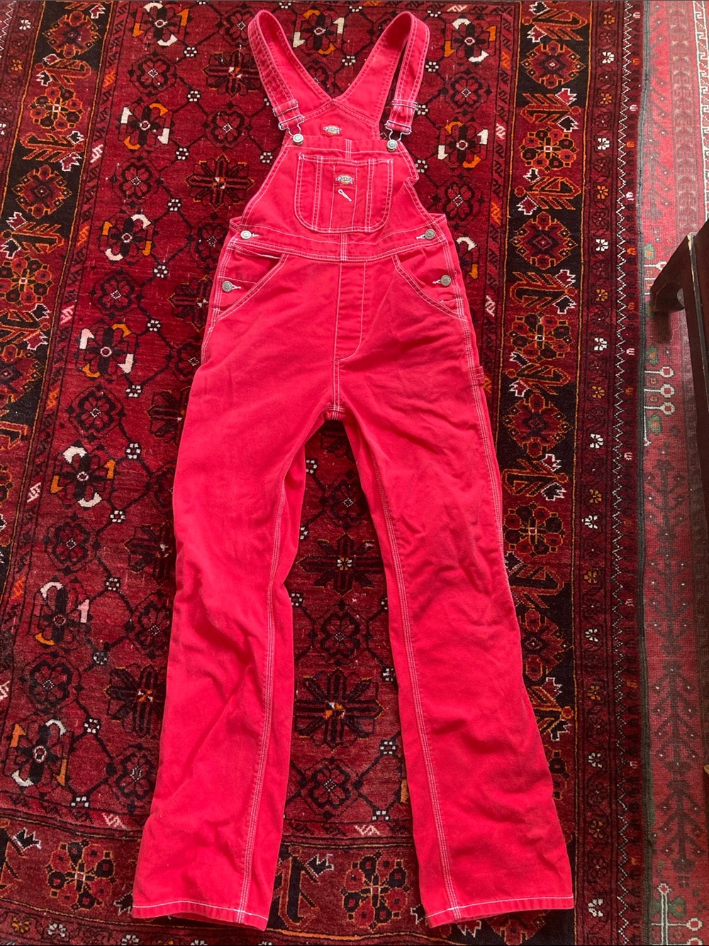 Dickies red Corduroy Overalls Jumpsuit xs